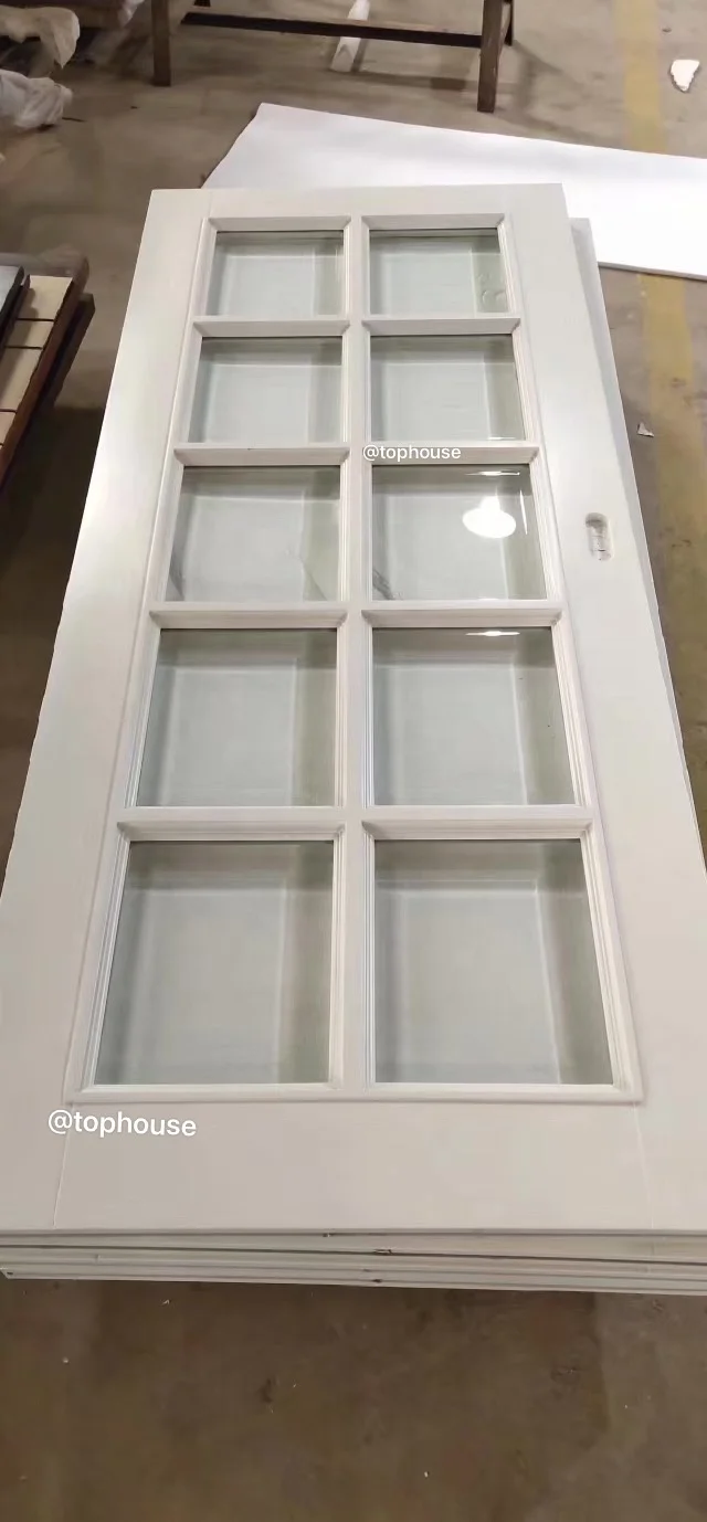 
French White Dining Room Solid Wood Sliding Patio Pocket Doors 