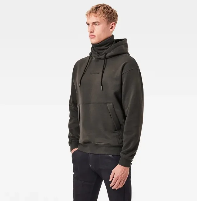 Custom Oversized Face Cover Maskes snood Hoodie Men Blank Thick Fleece Cotton Pullover Ninja Hoodies With Masked