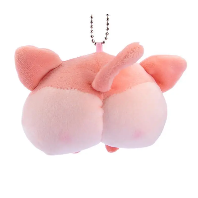 Peach Sheep Cute Sexy Corgis Dog Butt Plush Toy Stuffed Cat Tail Pink Ass Egg Chair Seat Cushion Sofa Decor Tkeychain for Boy