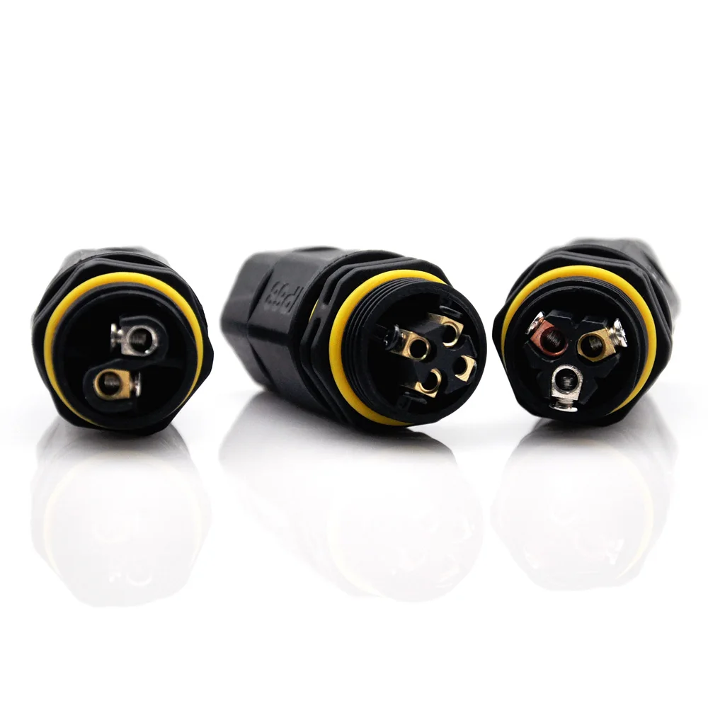 Amp Connector Power Nylon Assembly Screw Wire Connector 2pin 3pin 4pin cable waterproof connector