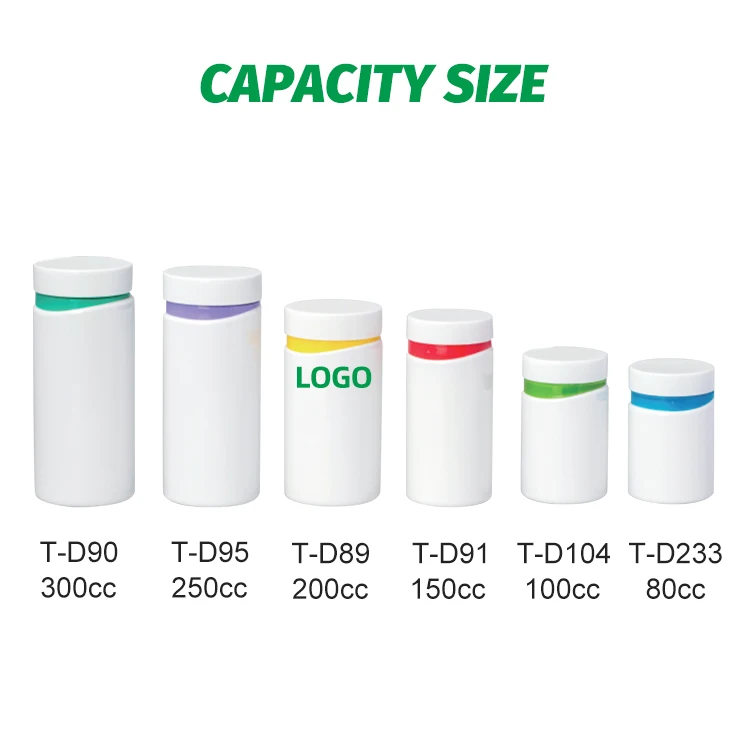 High Quality 100cc White Orange PET Plastic Pills Capsule Packaging Bottles