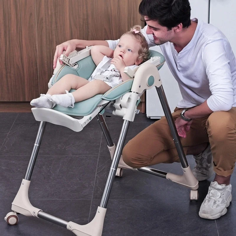 Baby Foldable Baby Rushed Metal Baby Highchair Children Feeding Chairs Brand Seat