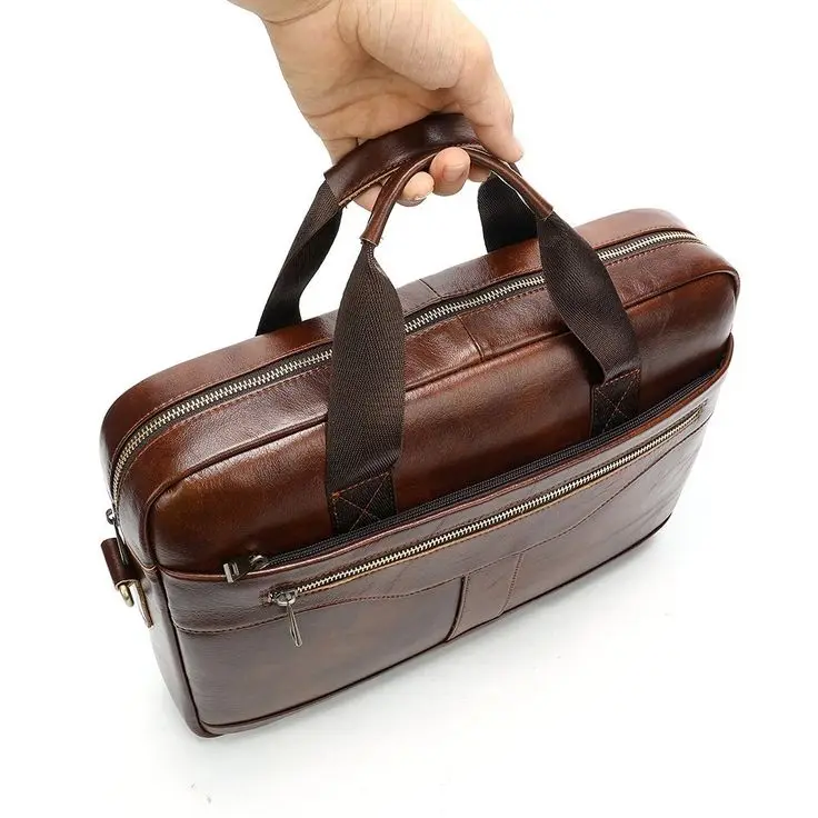 Hot Sale Wholesale Pu Leather Custom Vintage Men Laptop Business Briefcase
