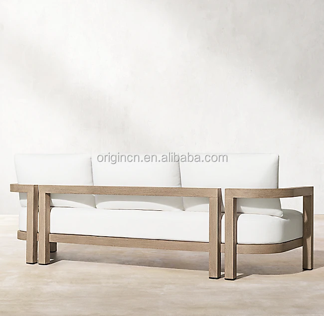 Luxury Sofa Outdoor Furniture Handcrafted All-Weather Waterproof Teak Wooden Sofas Set