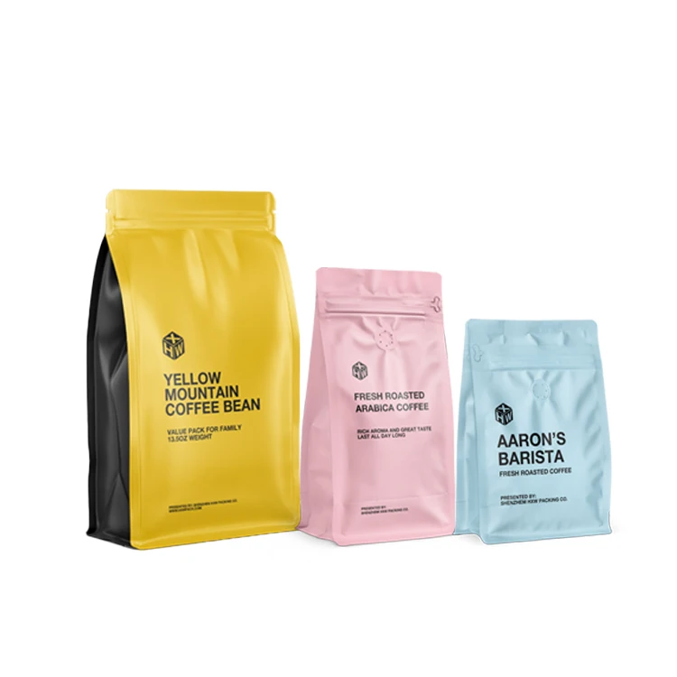 Custom 12Oz One Way Valve Custom Printed Coffee Bag Zipper Bag Plastic For Candy Coffee Food Packaging