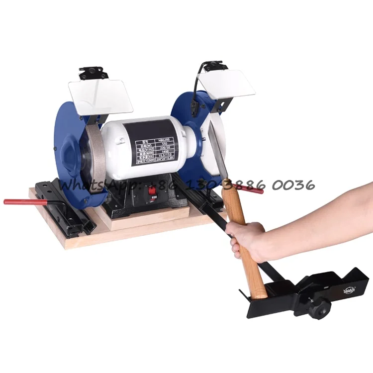 China Wholesale Workshop 550W Sand Belt Polishing Machine 200mm Electric Bench Grinder for Metal Sharpening Knives