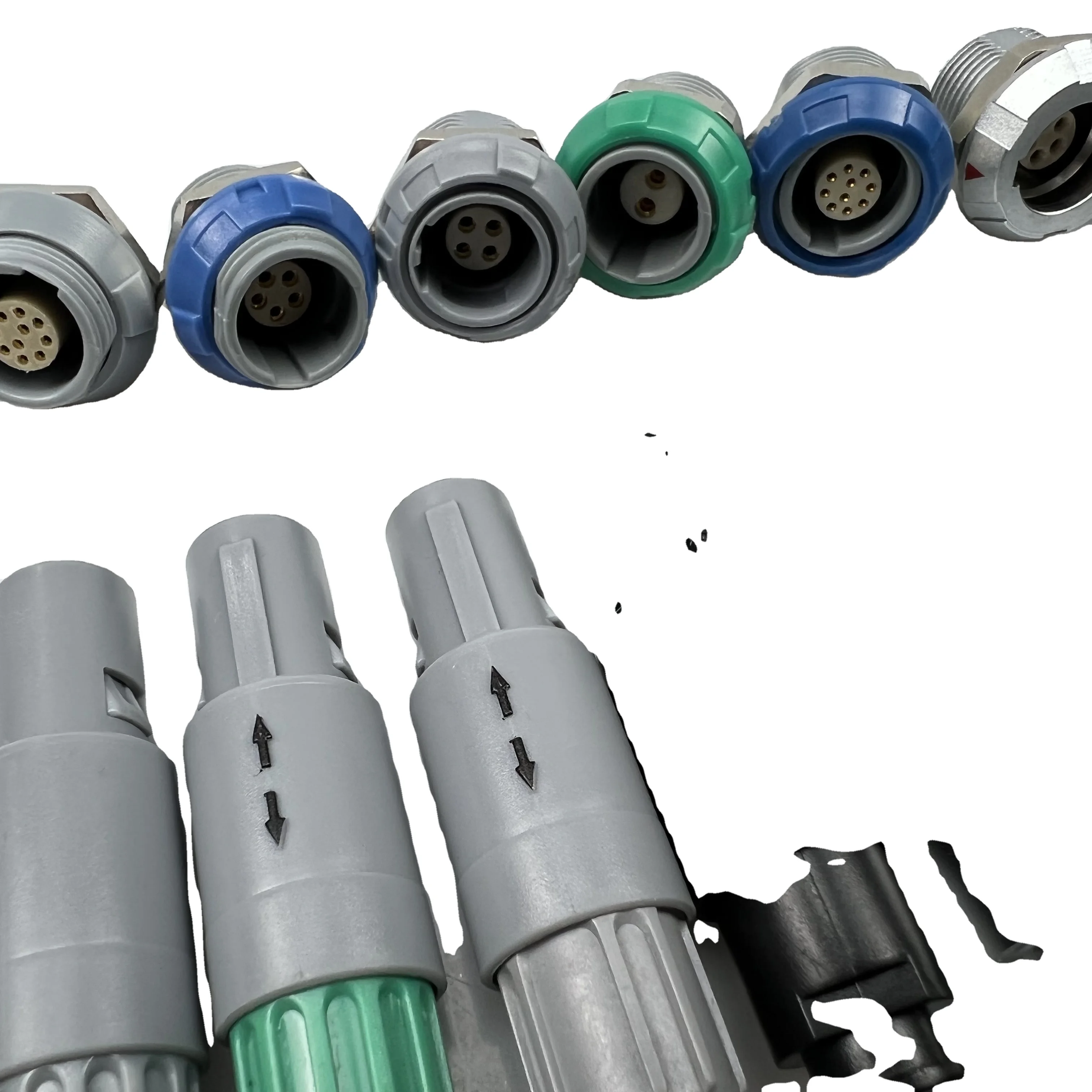 Connectors&terminals Manufacturer wholesale gray shell waterproof and durable plastic socket with colored rear nut Connectors