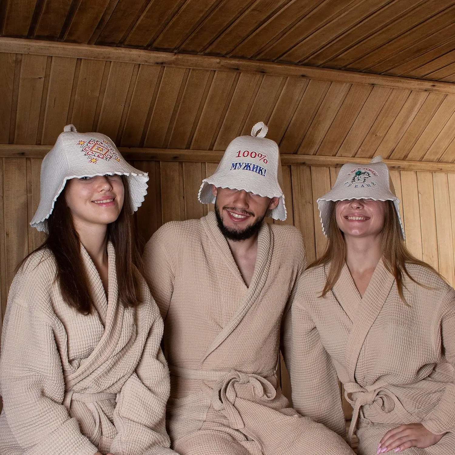 Factory price custom top quality black green high quality 100% russian custom banya wool felt sauna hat