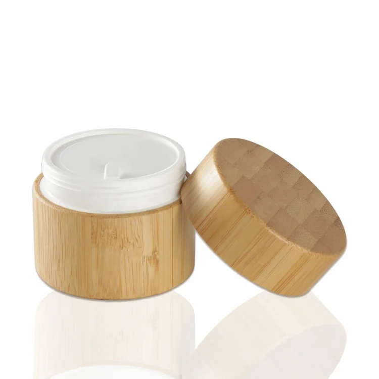 Custom Biodegradable Eco Friendly Luxury PP Bamboo Face Cream Cosmetic Jar Skin Care Container