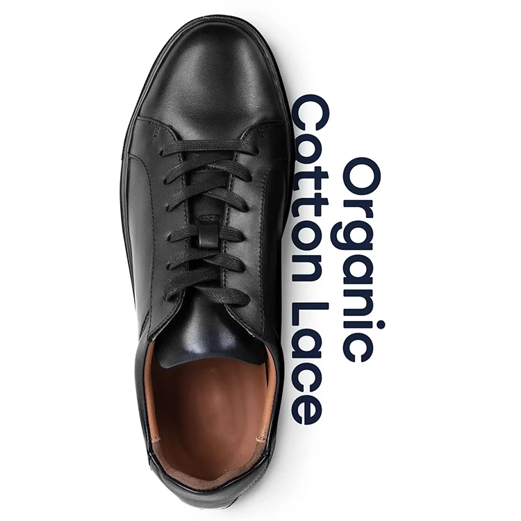 Hot Selling Custom Fashion Design Comfortable Black PU Sneakers Men Casual Shoes