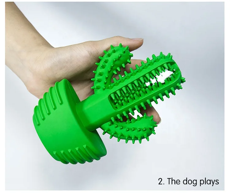 Hot Selling Cactus Design Pet gift set Chew Teething Rubber Low Price Promotion Toy Set for Aggressive Chewers