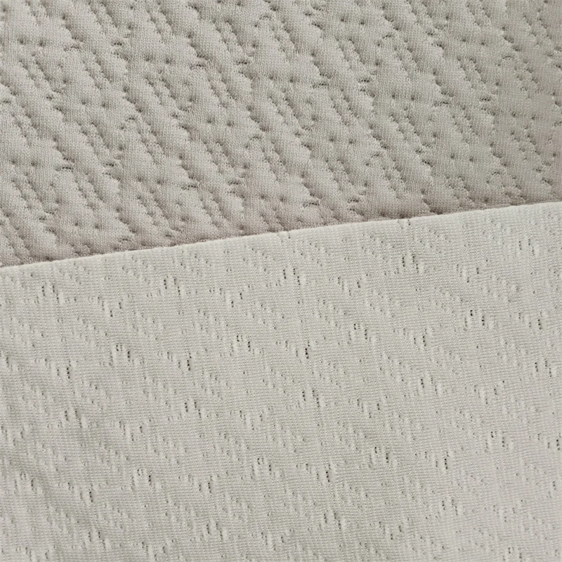 Graphene hometextile fabric polyester jacquard fabric Stretch Breathable light gray Yarn dyed  mattress fabric