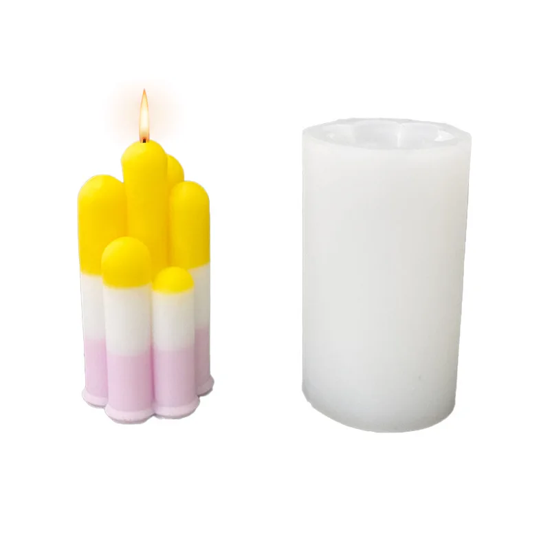 Round Cylindrical Candle Mold DIY Aromatherapy Gypsum Candle Making Cylindrical Handmade Resin Silicone Mold
