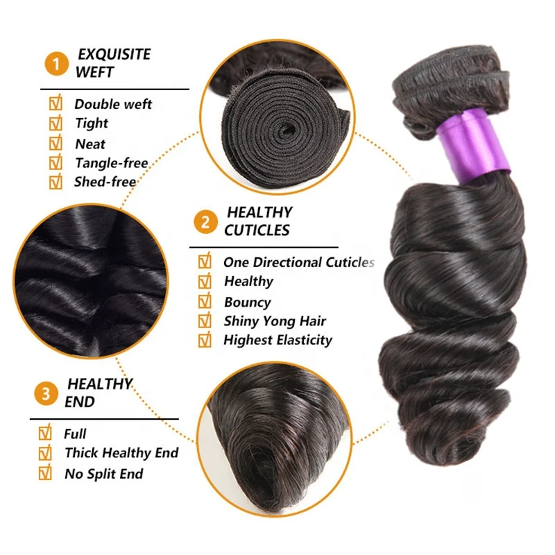 Wholesale 12A Raw Virgin Indian Remy Human Hair Bundle Southeast Asian Cuticle Aligned Human Hair Loose Wave Bundles