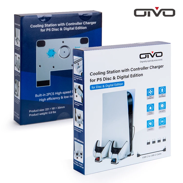 OIVO Brand Factory Direct Supply Multifunctional Vertical Stand Cooling Fan for Playstation5 PS5 Game Console