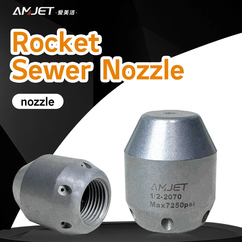 customized 1/2 female front Suitable flow rate 20-70lpm high pressure sewer pipe cleaning nozzle