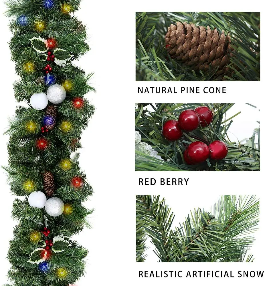 High Quality Christmas Tree Garland Christmas Ornaments Garland Decorative Lights Christmas