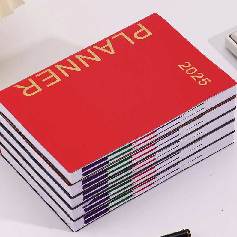 Customized Wholesale High-End Business 2025 Planner Leather A5 Diary Weekly Planner Office Notebook