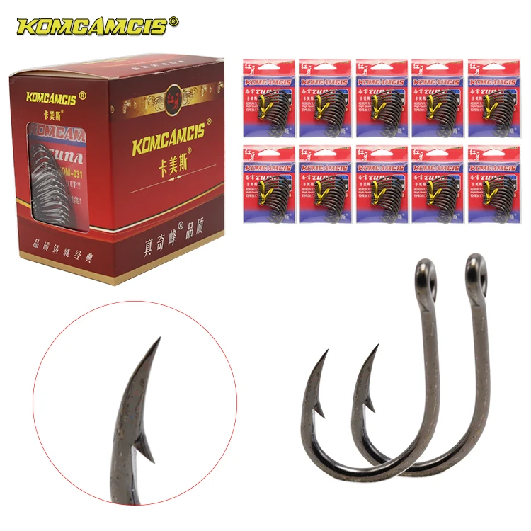 KOMCAMCIS 6~20PCS Tuna Circle Bait Hook Live Hooks Extra Strong High Carbon Steel