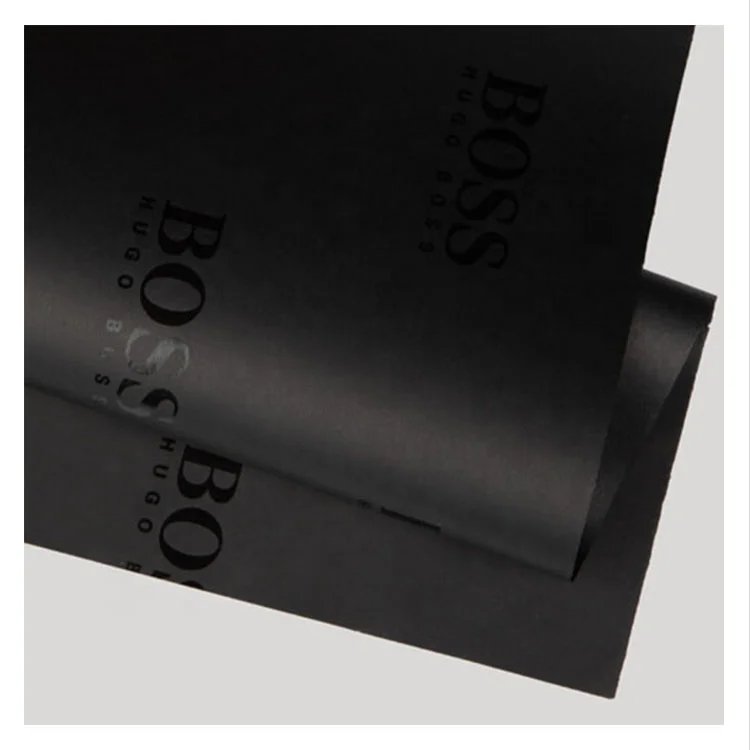 Free Design Branded Clothing Black Tissue Paper and Custom logo Wrapping