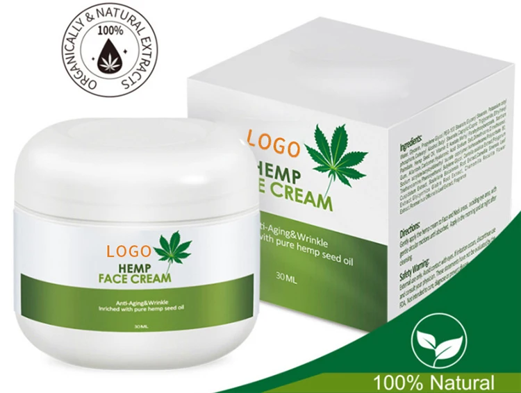 Private label organic CBD face cream skin care hemp moisturizing hemp cream