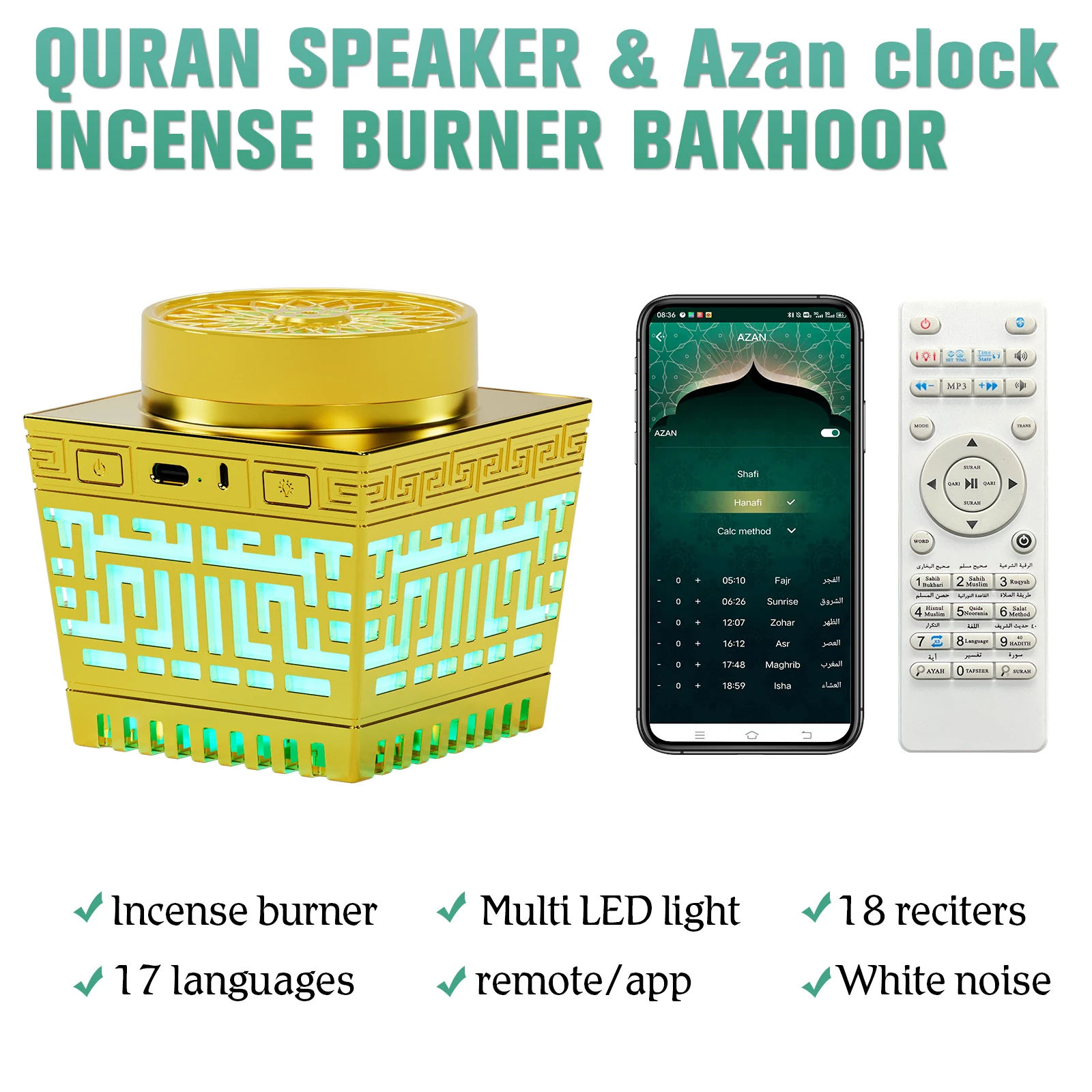 New Style Koran Speaker Burner Incense Arab Portable Aromatherapy Diffuser Muslim Quran Bukhoor Speaker