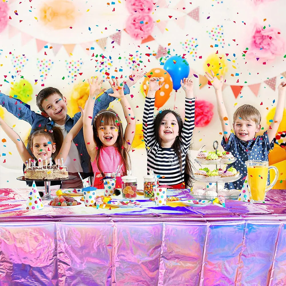 Modern Disposable Colorful PE Plastic Tablecloth Handmade Laser Design Oil-Proof and Waterproof for Picnic Camping and Parties