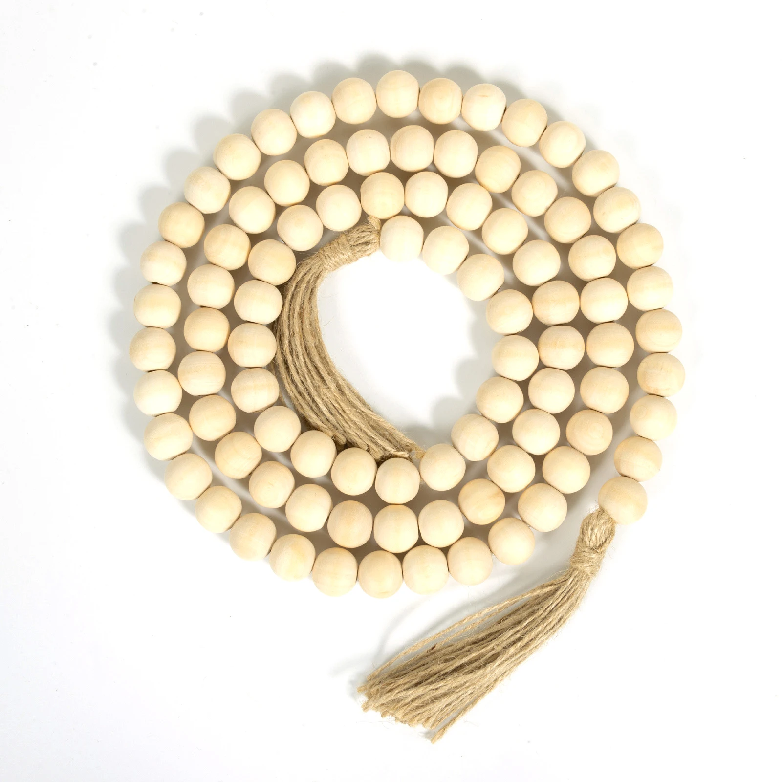 Schima Spp Beads Wood Bead Garland Rustic Prayer Beads With Tassels Walling Hanging Garland For Rustic Country