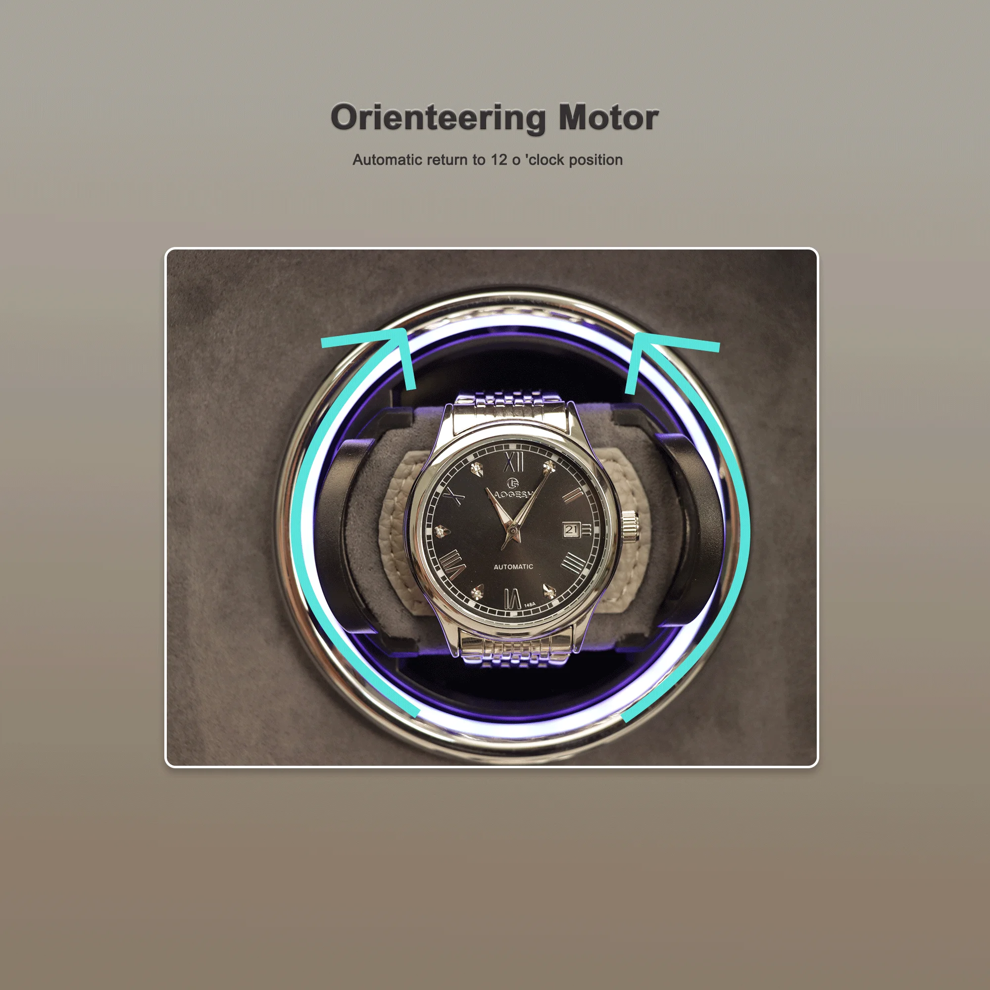 Luxury Handmade PVC Leather Watch Winder Case 4 Slots Automatic Watch Box Safe Storage for Watches Packaging