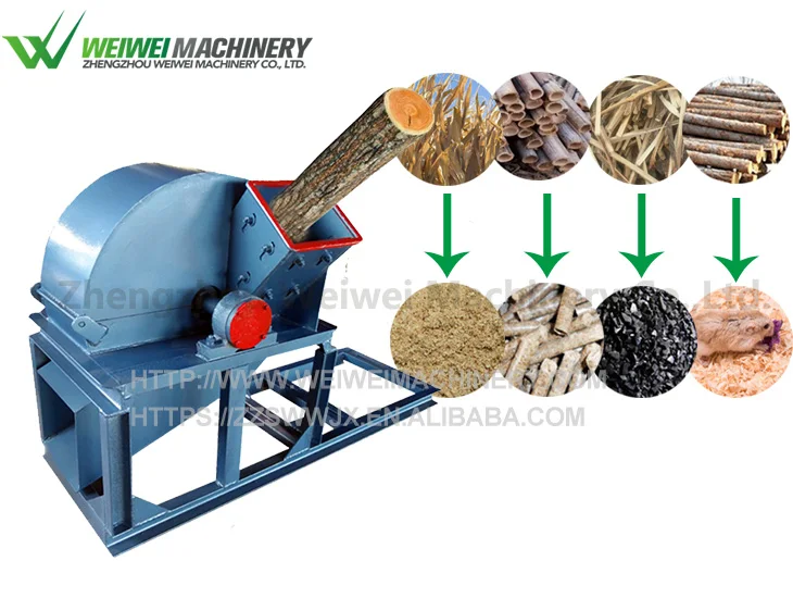 Weiwei Wood chip machine used for crushing many kinds of raw materials wood crusher machine price