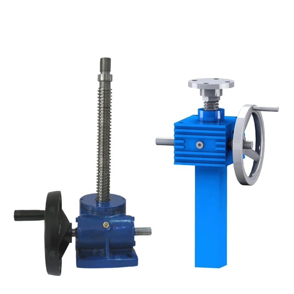 Hand crank table lift mechanism screw jack with flange