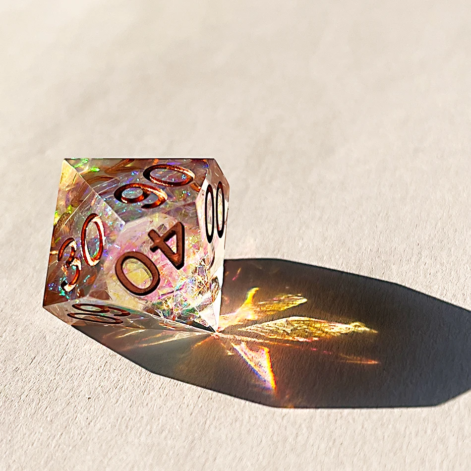 Handmade Water Lily Soul Sharp Edge Resin Dice For Dungeons & Dragon D&d Game Dragon Dnd Die