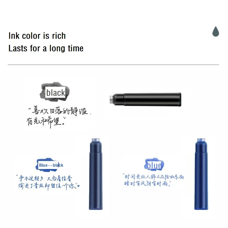 High Quality European Standard 2.4-2.6mm Caliber Cartridges Pen Ink Fit Various Brands Fountain Pen Tip Gift Box Packaging