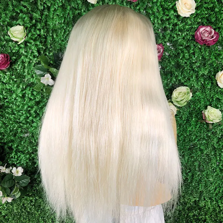 Cheap Honey Blonde Human Hair Full Lace Wig, Russian Platinum Ash Blonde Full lace Wig, Wholesale 613 Full Lace Wig Human Hair