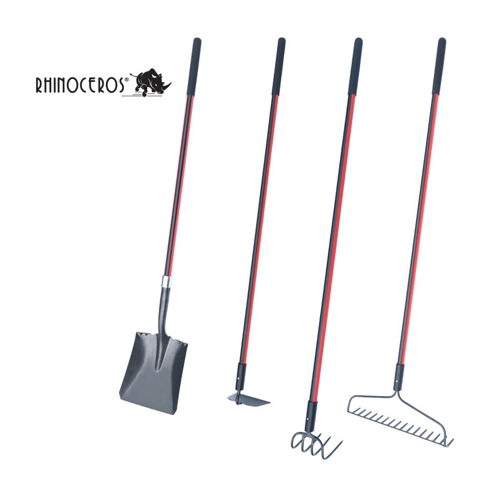 Wholesale Garden Tool Ergonomic Comfortable Powder Coated Fiberglass Handle Carbon Steel Draw Hoe Dutch Garden Hoe
