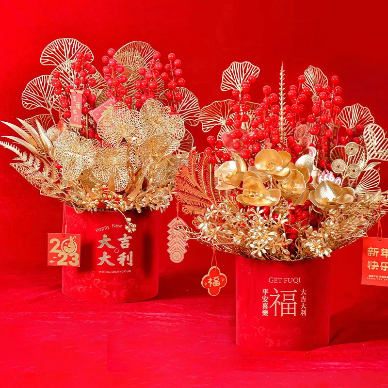 JAYWOOD Hot Quality Plastic New Year bucket Decorative bucket ornament