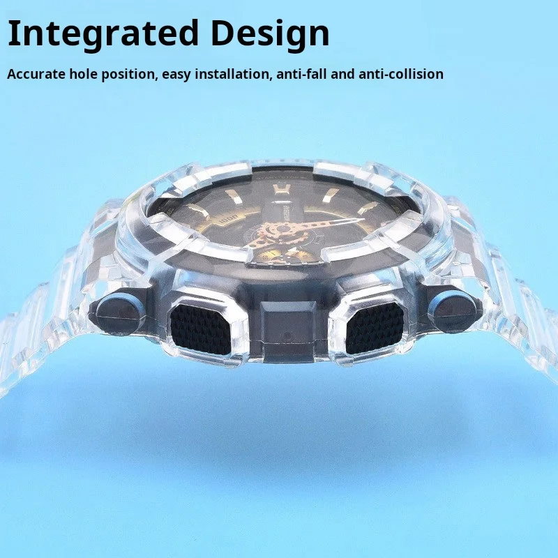 Подходит для Casio GA-110/100/120/140 интегрированный полимерный чехол GAX100/gls100прозрачный модифицированный ремешка GD-100/110/120