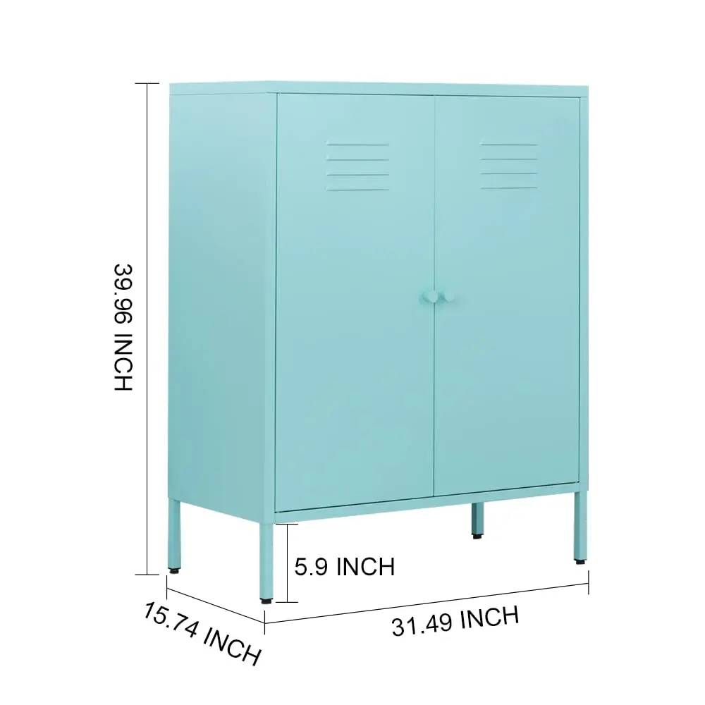 Chic Nordic Storage Cabinet Home Furniture Durable Metal Storage Cabinet Sideboard Cabinet with 2 Swing Doors