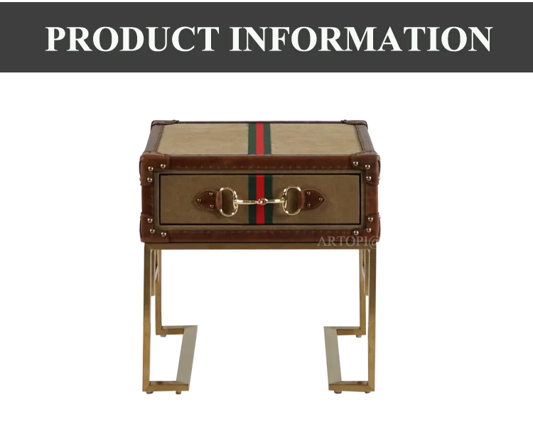 Gold base small living room side table