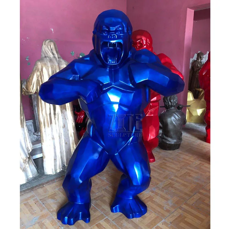  Смола Искусство животных king kong скульптура из стекловолокна Горилла бочки для нефтепродуктов