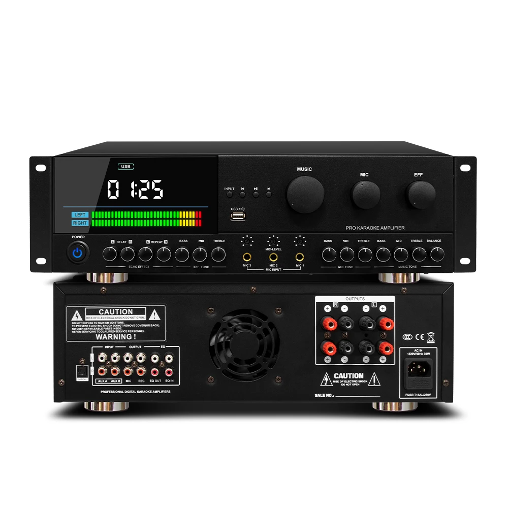 New Trend K150 Metal black 150W*2 Professional High Sound Power Amplifier for Conference Home Theater