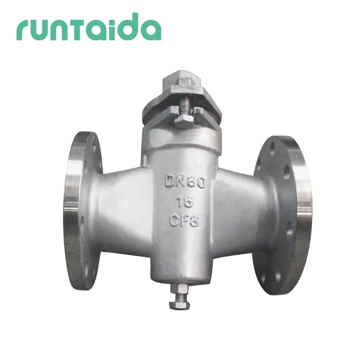 Gas internal thread  2 way stainless steel cock plug valve