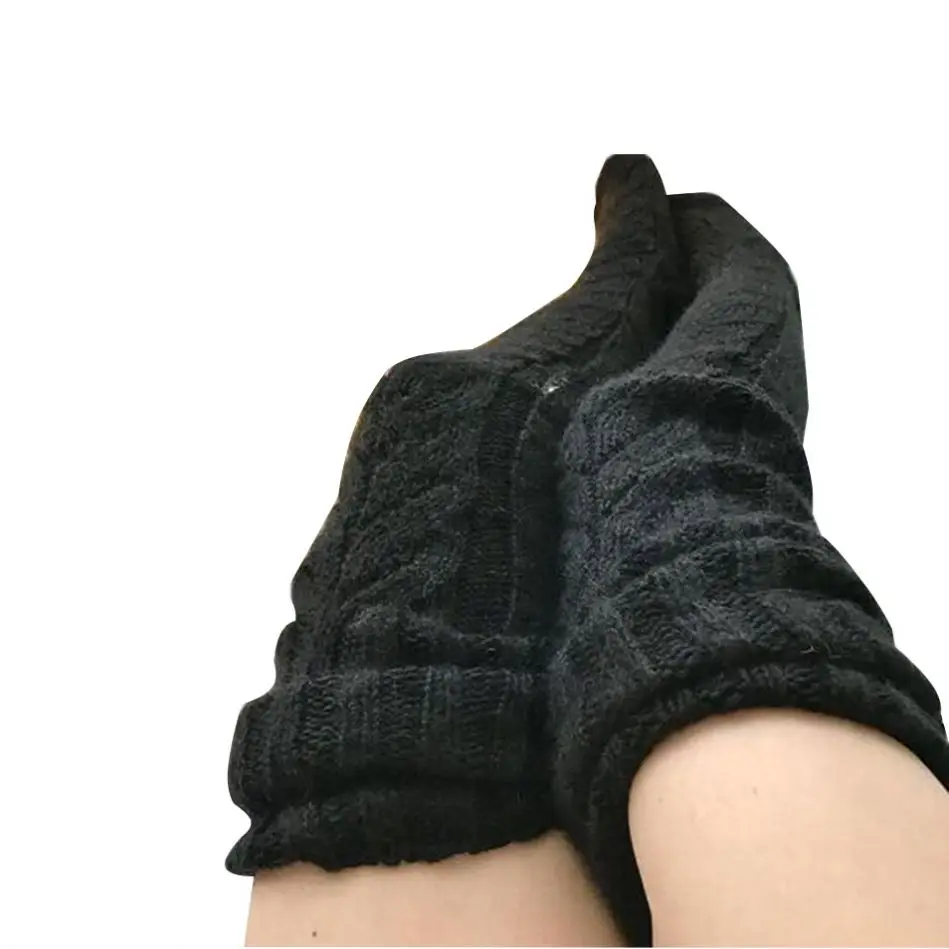 Зимние гетры до бедра высокие носки выше колена вязаные с напуском для женщин