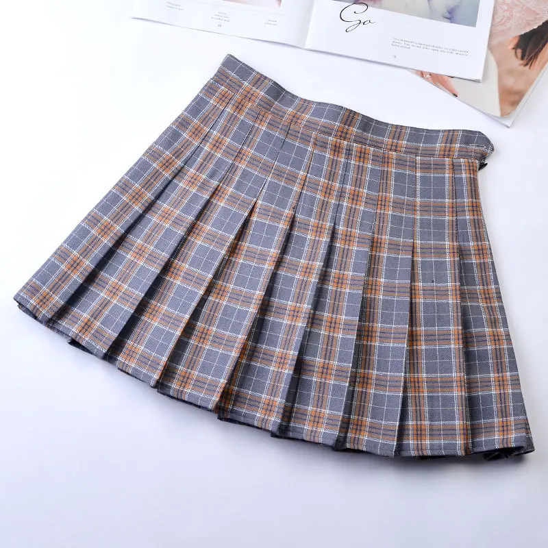 Women Pleat Skirt Harajuku Preppy Style Plaid Skirts Mini Cute Japanese School Uniforms Ladies Jupe Kawaii Skirt Saia Faldas