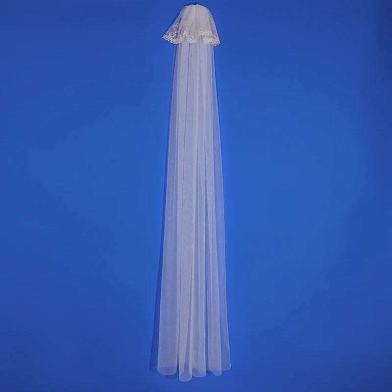 2023 Fashion Cathedral Bridal Long Veils Soft Tulle One Layer Veil For Wedding