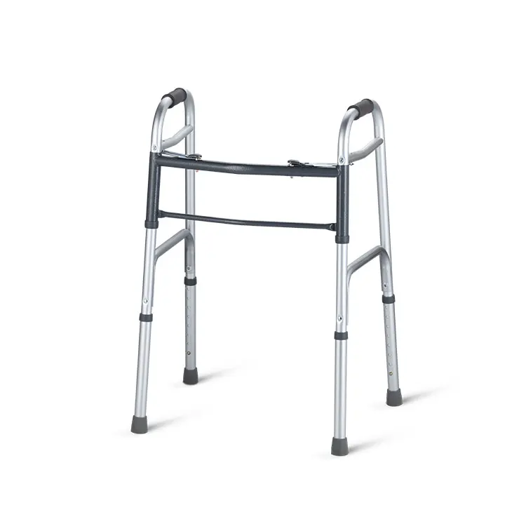 Manufacture Hot sale  Two-button push mechanisms easily walkers adjustable Aluminum rehabilitation adult walker knee walker