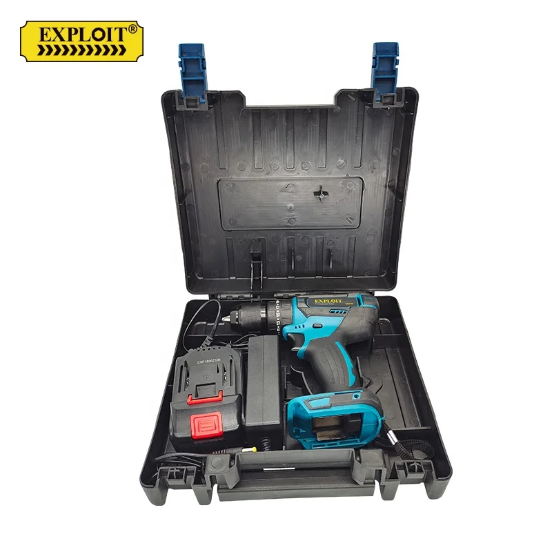 Wholesale custom power tools drill bits 21v chargeable batter lithium brushed cordless power electric impact drill bit set