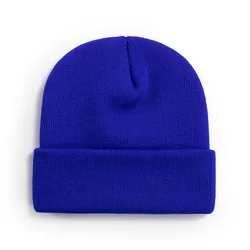Cuffed Plain Skull Knit Hat Cap Unisex Knit Winter Hat Knitted Beanie for Men and Women