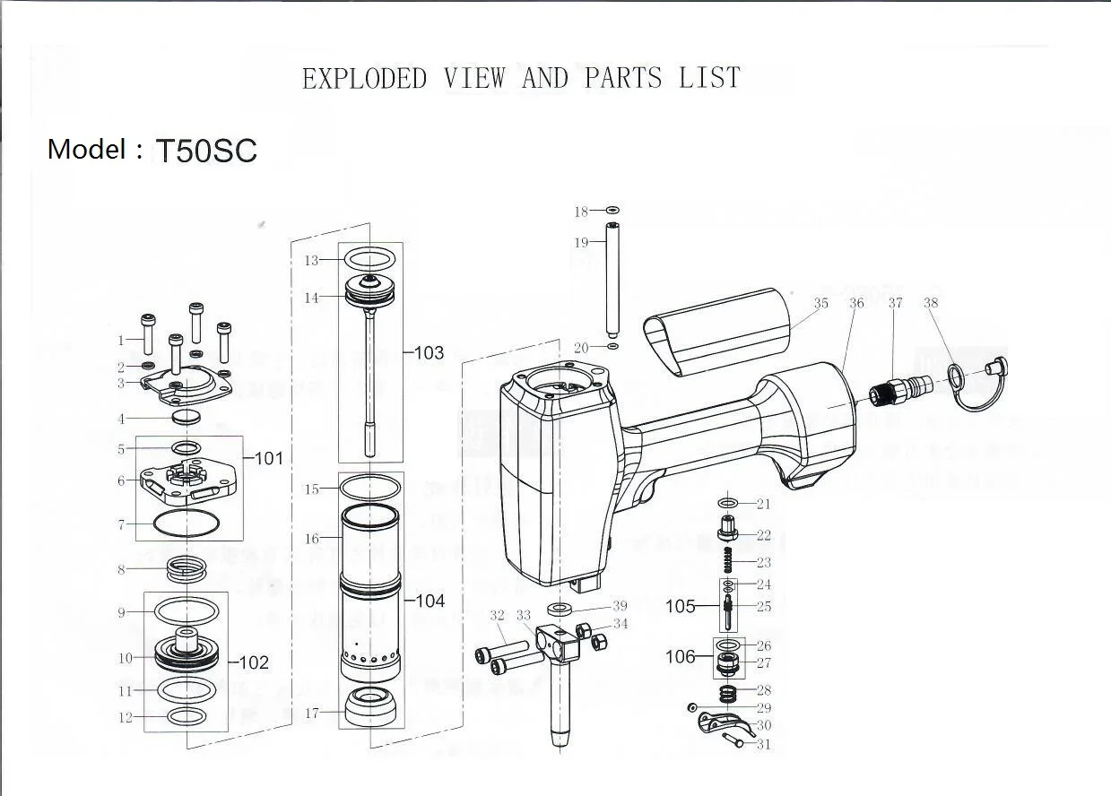 Pneumatic T50SC Nail Puller Pusher For Wood Working