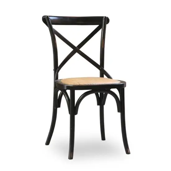 Hot New Products Wood Wedding Crossback Chair Set Dining Room Stackable Coffee Shop Cross Back Chairs